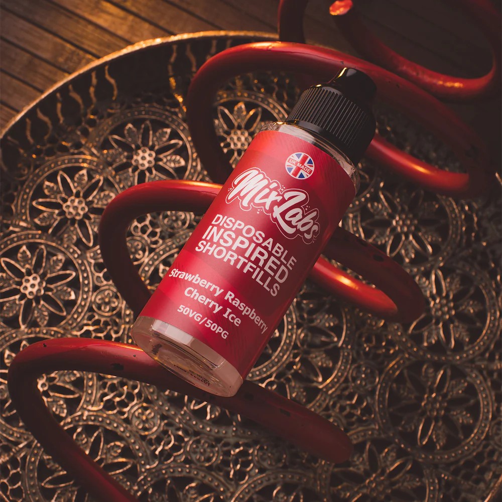 Strawberry Raspberry Cherry Ice Mix Labs Shortfill 100ml